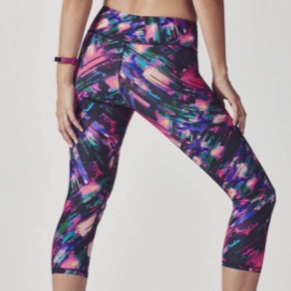 Fabletics Multicolor Pattern Cropped Leggings - image 2